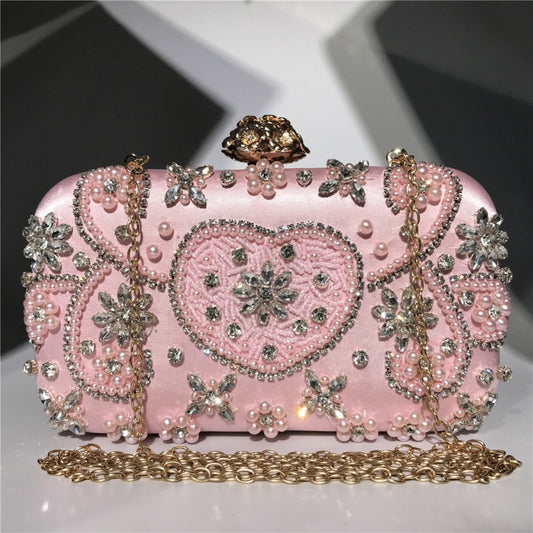 2025-2 Luxury Handmade Beaded Rhinestone Evening Clutch