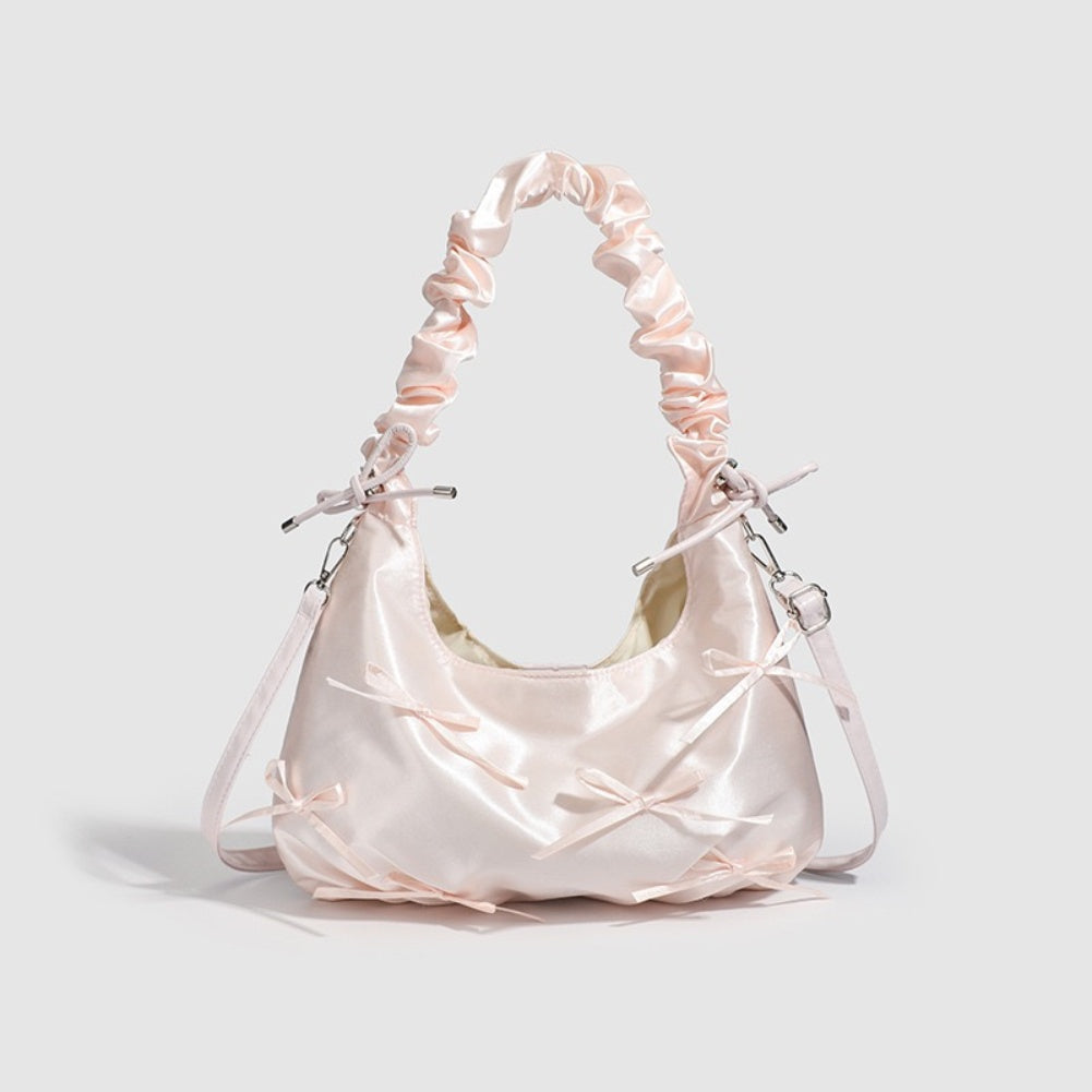 20255 Sweet cloud butterfly ruched tote bag – cute versatile handbag for girls
