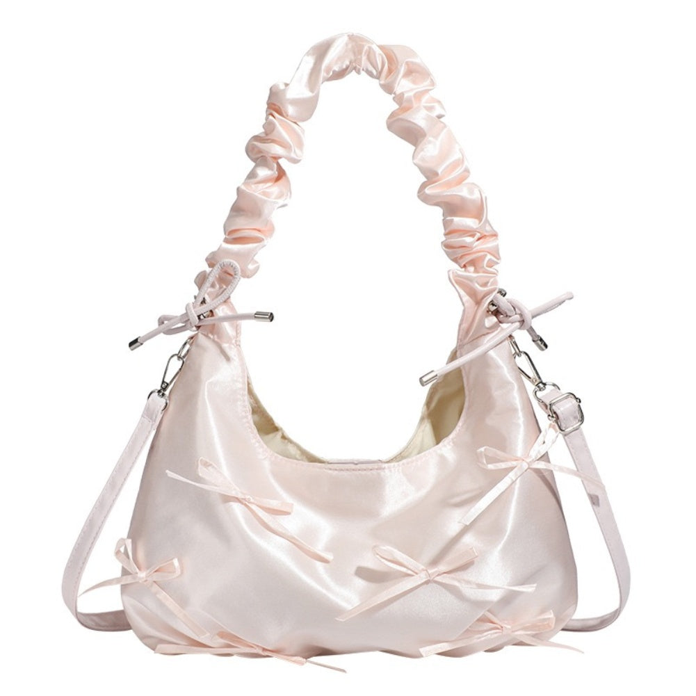 20255 Sweet cloud butterfly ruched tote bag – cute versatile handbag for girls