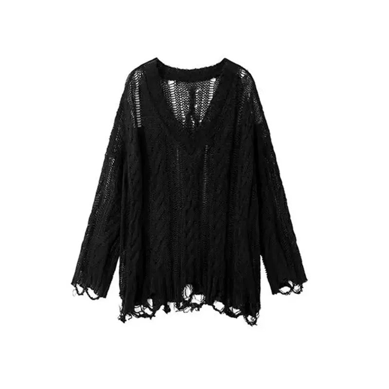 Street Style Lazy Chic Sexy Cut-Out Knit Sweater Top