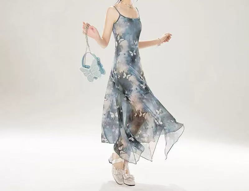 Butterfly suspender skirt