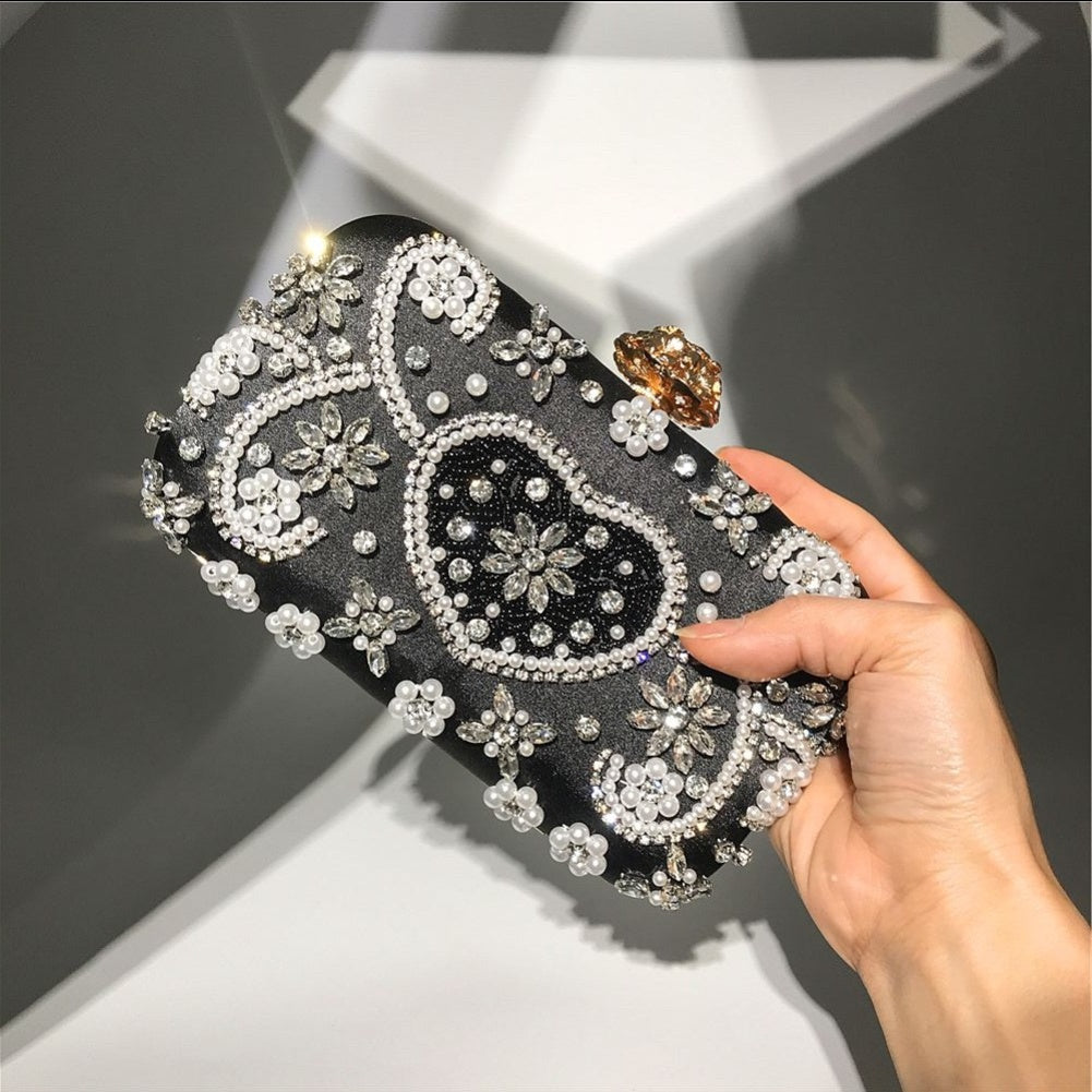 2025-2 Luxury Handmade Beaded Rhinestone Evening Clutch