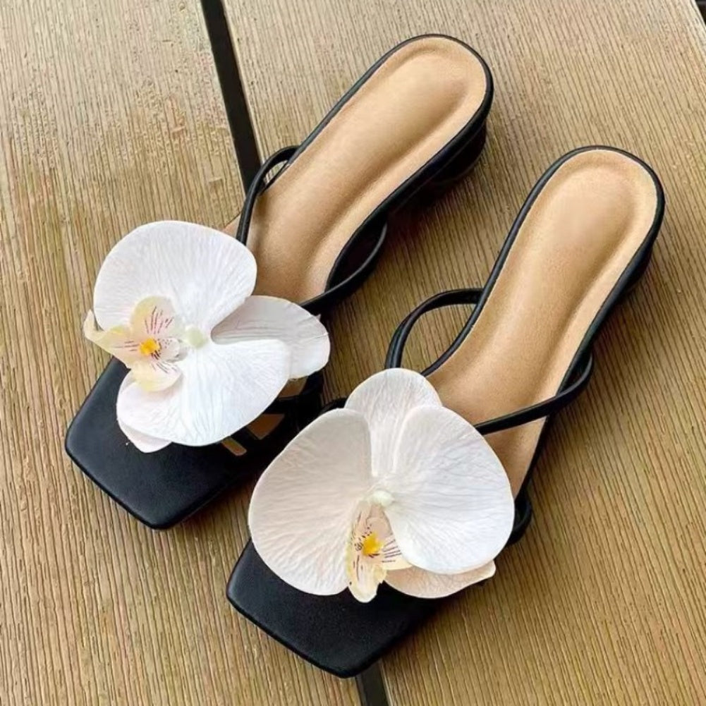 code: 10, French Summer Beach Sandals with Floral Design – Perfect Match for Dresses