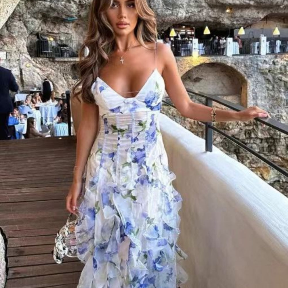 code: 8, Fashion chiffon spaghetti strap elegant evening dress