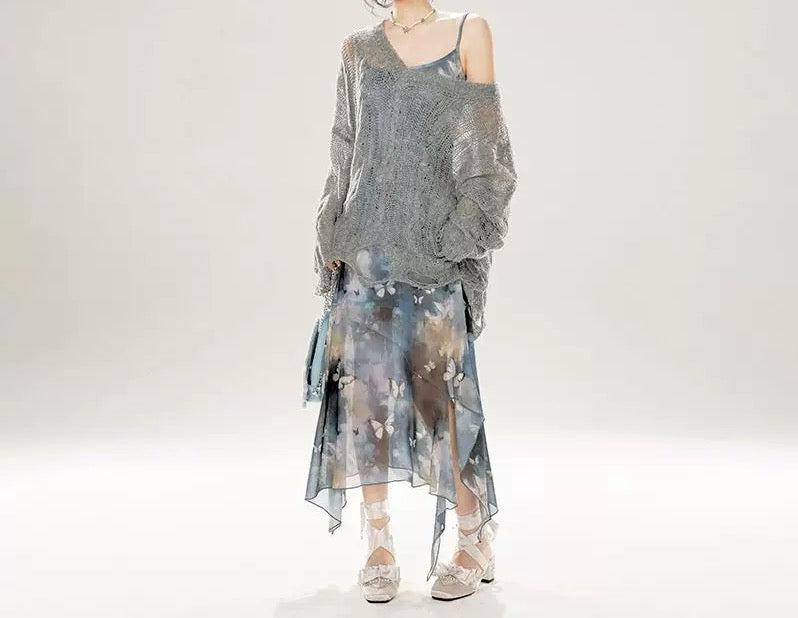 Butterfly suspender skirt