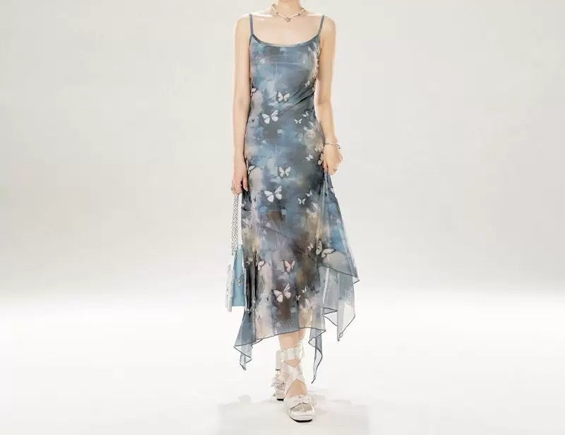 Butterfly suspender skirt