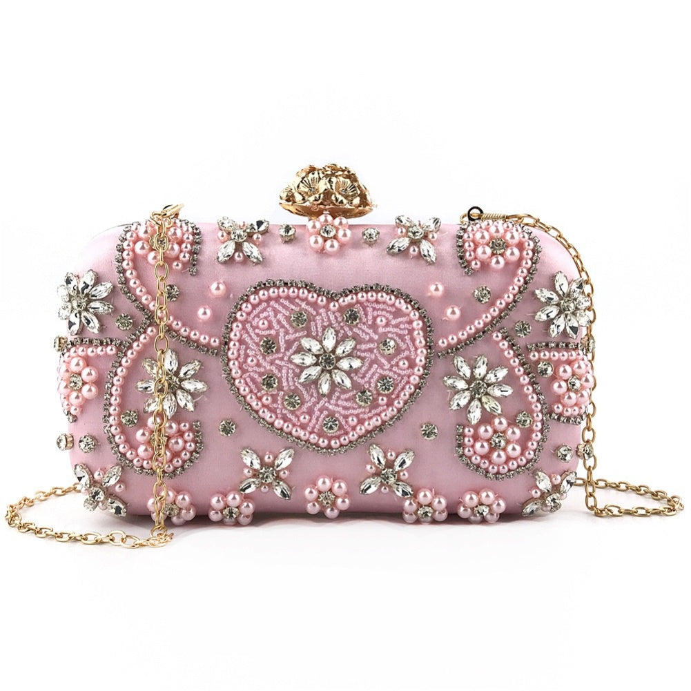 2025-2 Luxury Handmade Beaded Rhinestone Evening Clutch