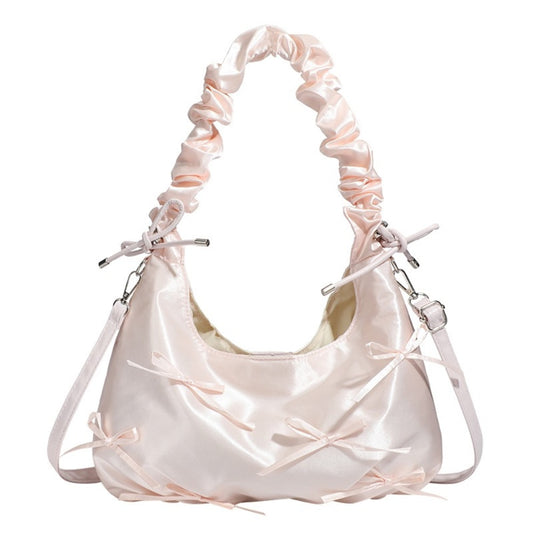 20255 Sweet cloud butterfly ruched tote bag – cute versatile handbag for girls