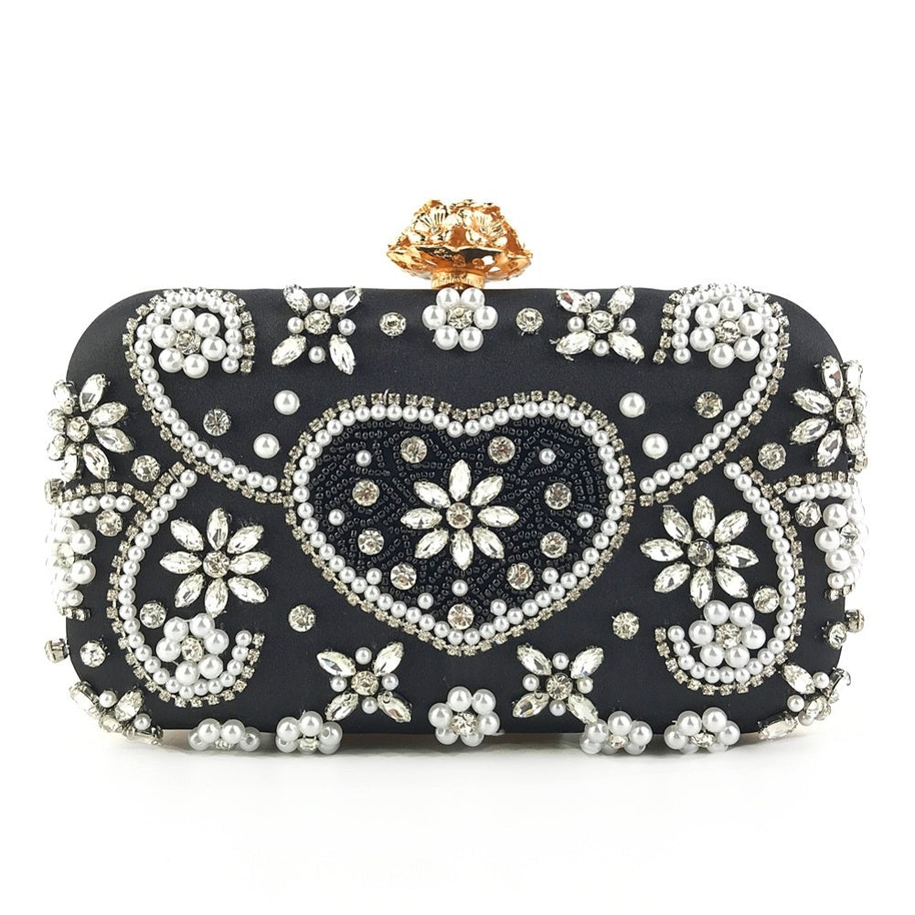 2025-2 Luxury Handmade Beaded Rhinestone Evening Clutch