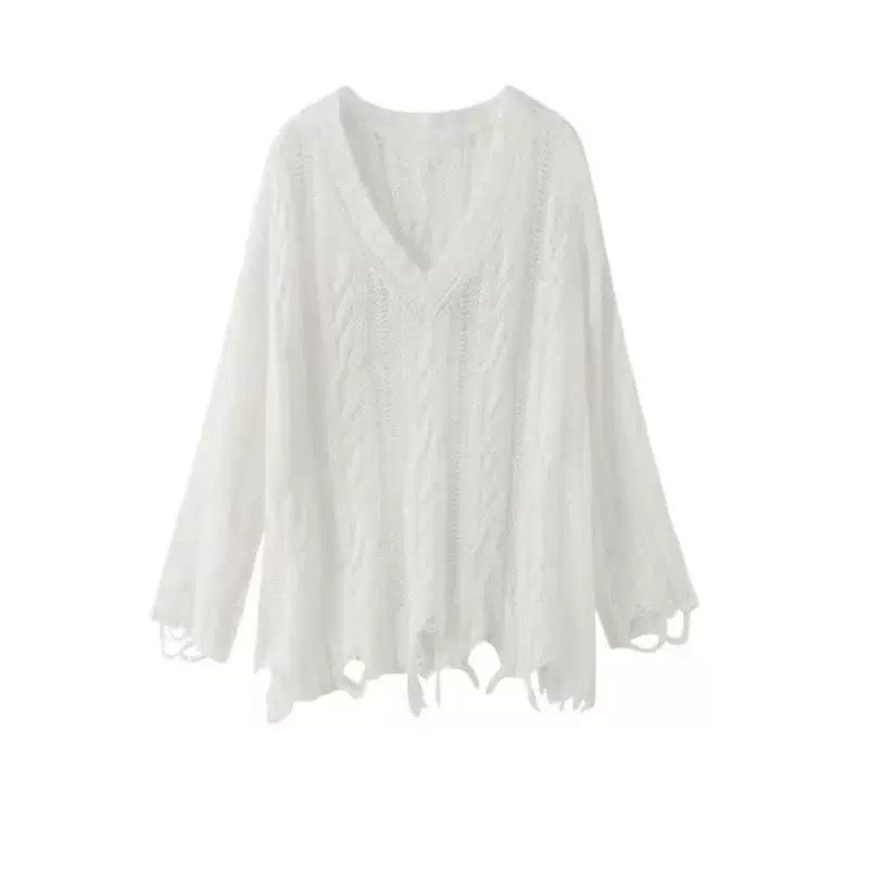 Street Style Lazy Chic Sexy Cut-Out Knit Sweater Top